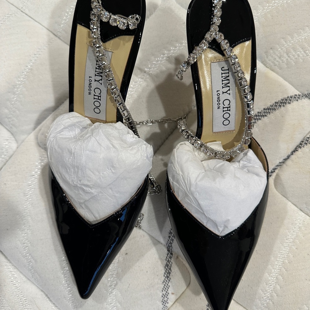Jimmy Choo Black Women's Shoes with Crystal Embellishments